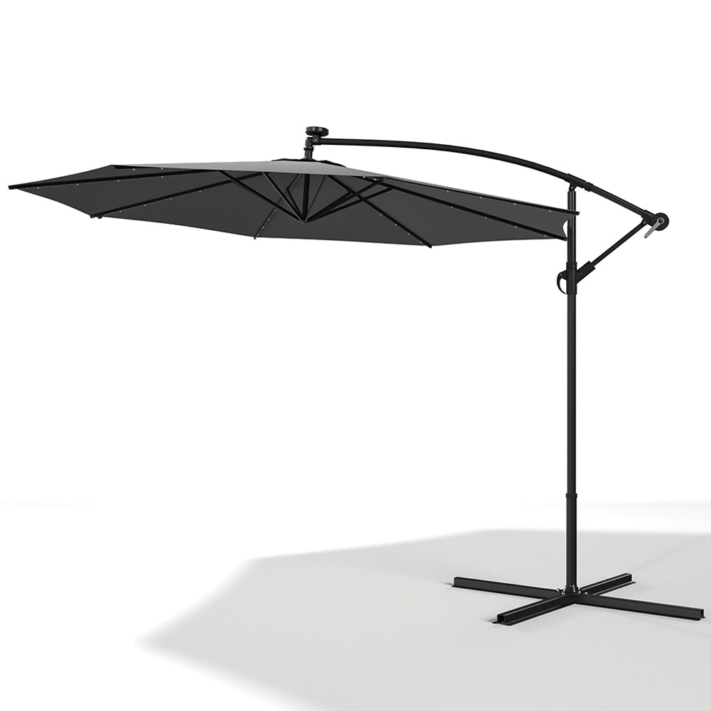 3M Garden Octagon Cantilever Parasol Umbrella with LED