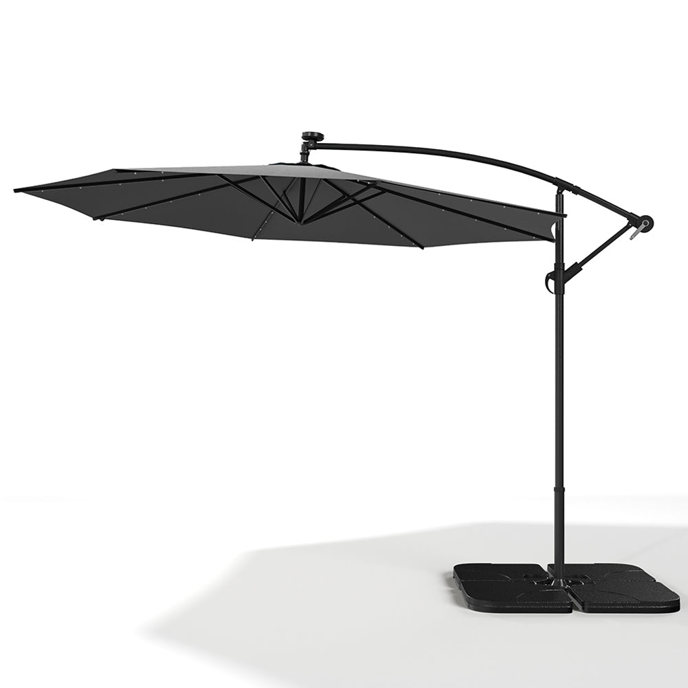 3M Garden Octagon Cantilever Parasol Umbrella with LED