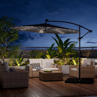 3M Garden Octagon Cantilever Parasol Umbrella with LED