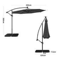 3M Garden Octagon Cantilever Parasol Umbrella with LED