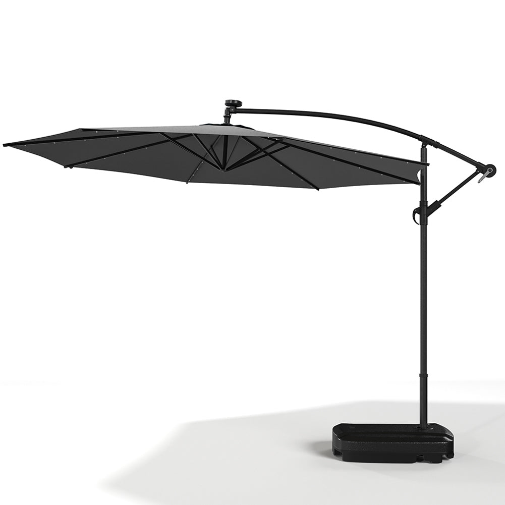 3M Garden Octagon Cantilever Parasol Umbrella with LED
