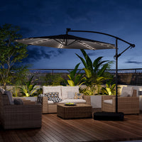 3M Garden Octagon Cantilever Parasol Umbrella with LED