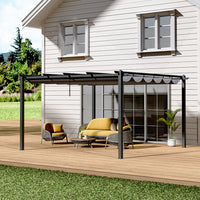 4x4m Charcoal Grey Aluminum Pergola with Adjustable Canopy – Heavy-Duty Outdoor Shelter