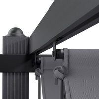 Detailed View of Pergola Frame and Canopy Rail – 6x3m Charcoal Grey Model