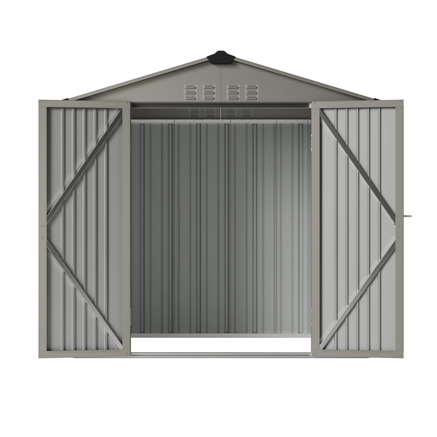 4x6FT Lockable Metal Garden Storage Shed with Lockable Door