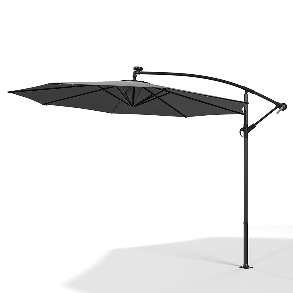 3M Garden Octagon Cantilever Parasol Umbrella with LED
