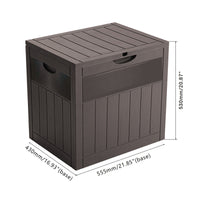 126L Wood Grain Outdoor Garden Storage Box With Combination Padlock