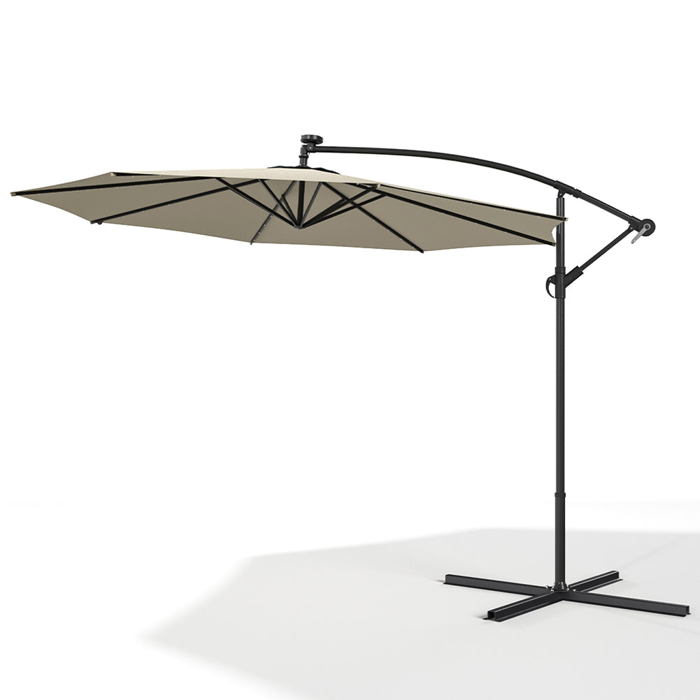 3M Garden Octagon Cantilever Parasol Umbrella with LED