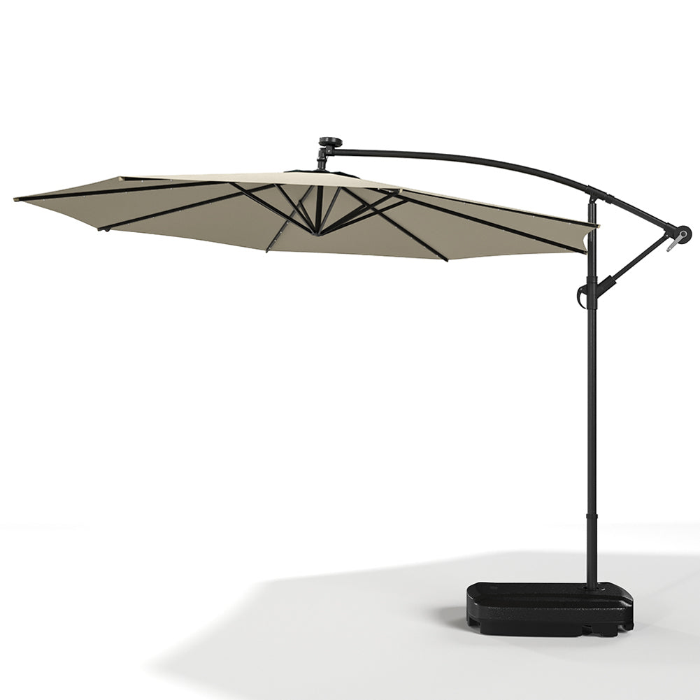 3M Garden Octagon Cantilever Parasol Umbrella with LED