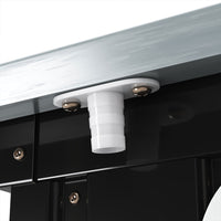 Reinforced corner and panel detail of charcoal black 8x5ft metal garden shed – sturdy steel construction