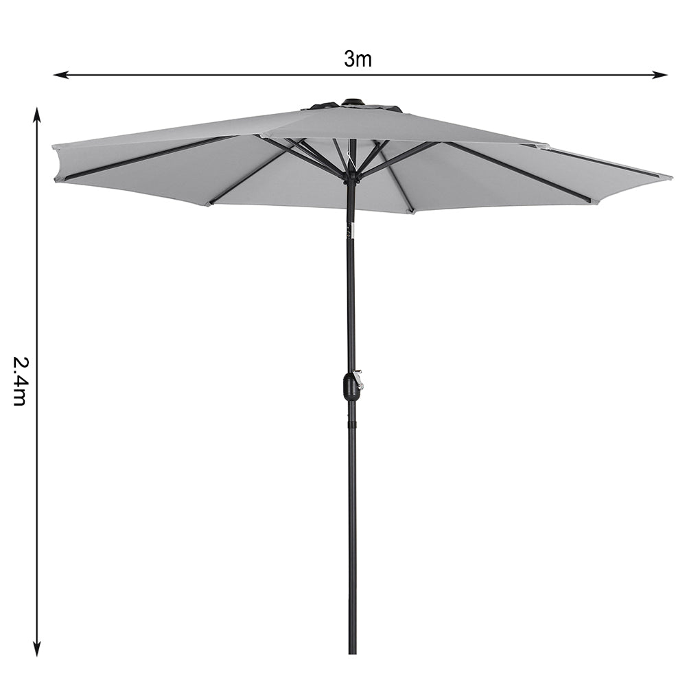 3M Garden Sunshade Tilt Parasol Umbrella with Crank