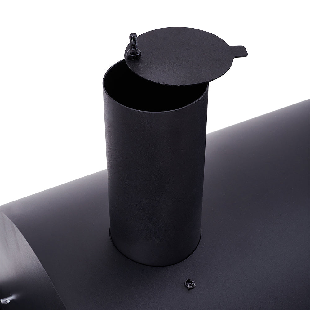 Smoke Stack Chimney Detail on Carbon Steel BBQ Grill – Enhanced Smoke Control for Authentic Flavour
