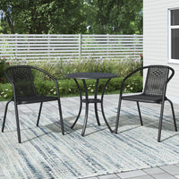 Cast Aluminum Elizabeth Round Patio Table Set in Garden – Durable Weather-Resistant Design