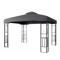 Dark Grey Outdoor Gazebo Shade Canopy with Steel Frame – Product Display on White Background