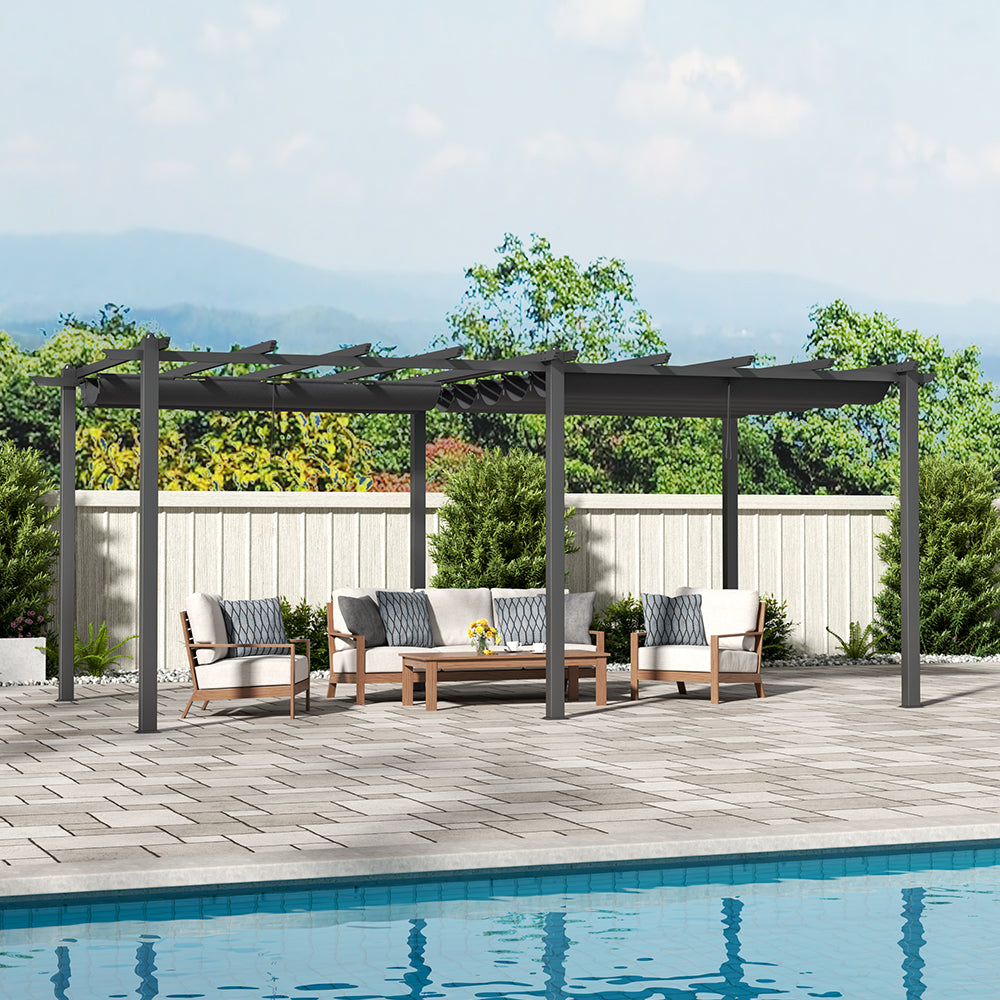 6x3m Aluminum Pergola in Garden Setting – Contemporary Outdoor Shade