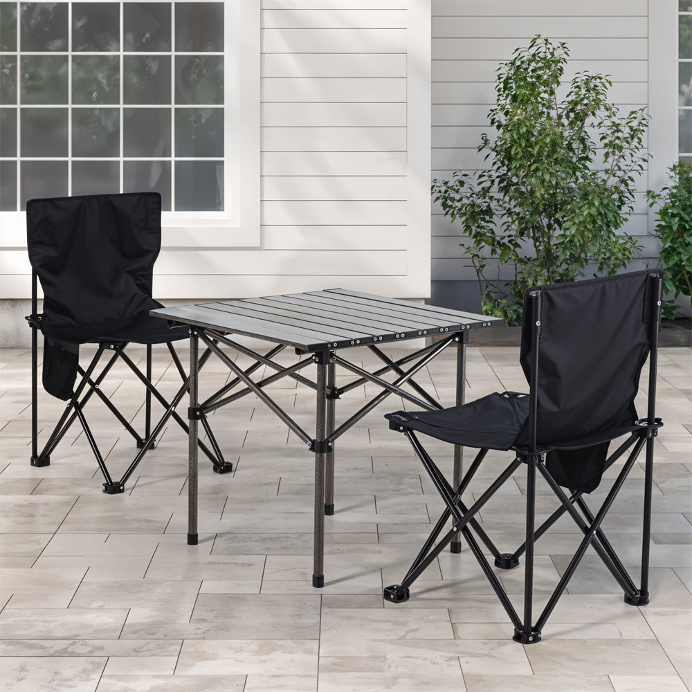 Portable Foldable Camping Table and Chair Set - Lightweight outdoor furniture for camping, picnic, and travel