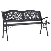 Black Outdoor Bench with Wooden Slats and Metal Frame – Minimalist White Background