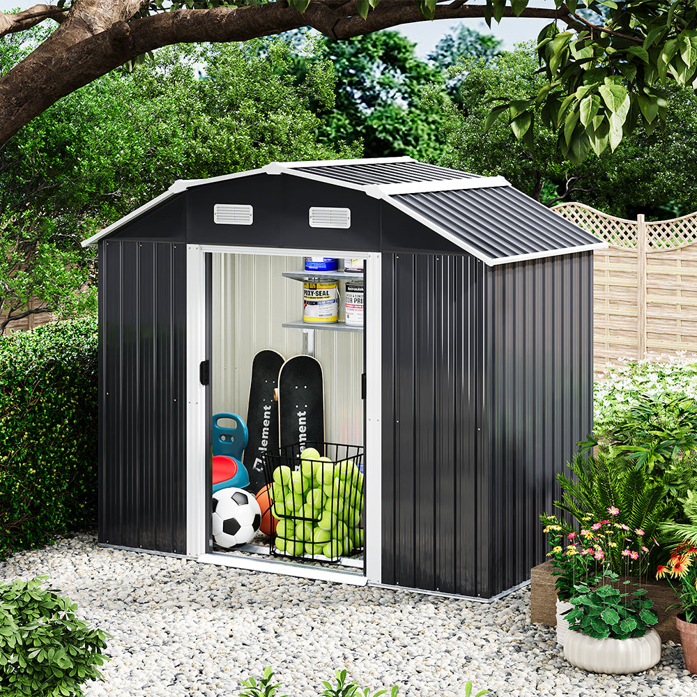 8x4ft large galvanized steel acrylic tool storage shed – durable and spacious outdoor garden shed