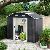 8x4ft large galvanized steel acrylic tool storage shed – durable and spacious outdoor garden shed