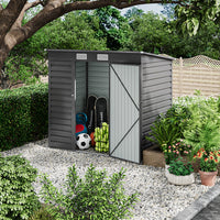 6x4ft metal garden storage shed with lockable door – sturdy and rust-resistant outdoor tool storage