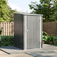 3x3ft Zinc Steel Garden Storage Shed with Pent Roof & Lockable Door