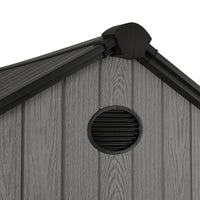 6ft Grey Wood Grain Tool Shed with Apex Roof & Lockable Door