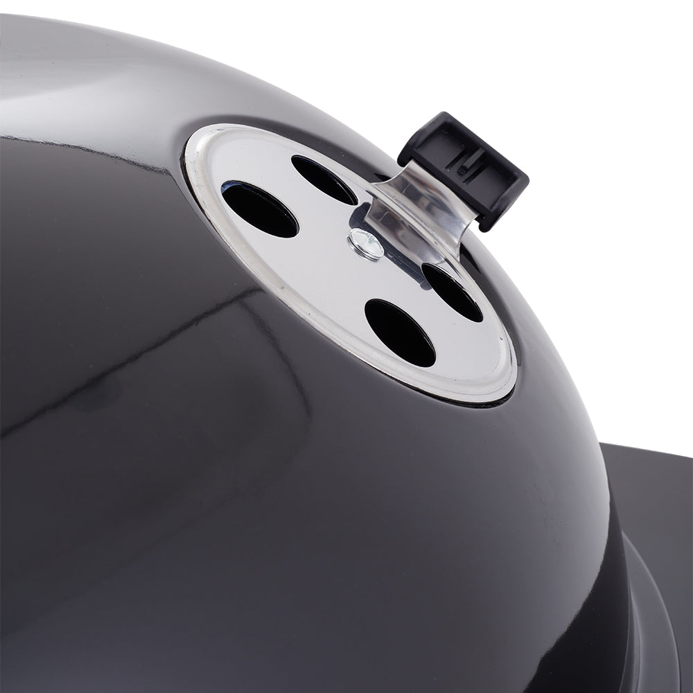 Close-up of Smoke Stack Vent for Airflow Regulation on Outdoor Charcoal BBQ Grill