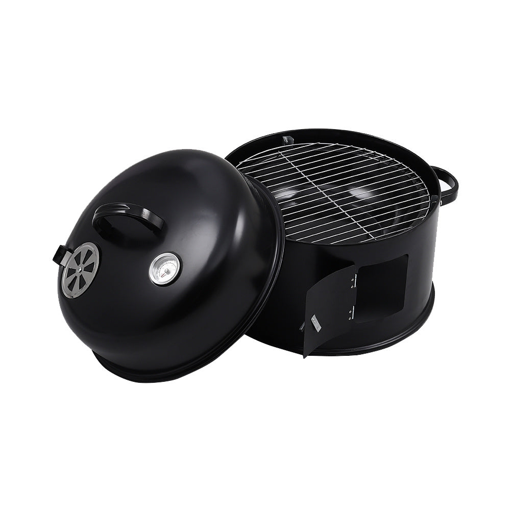 Sturdy Handles, Temperature Gauge, and Air Vents – Detail Features of 3-in-1 BBQ Smoker