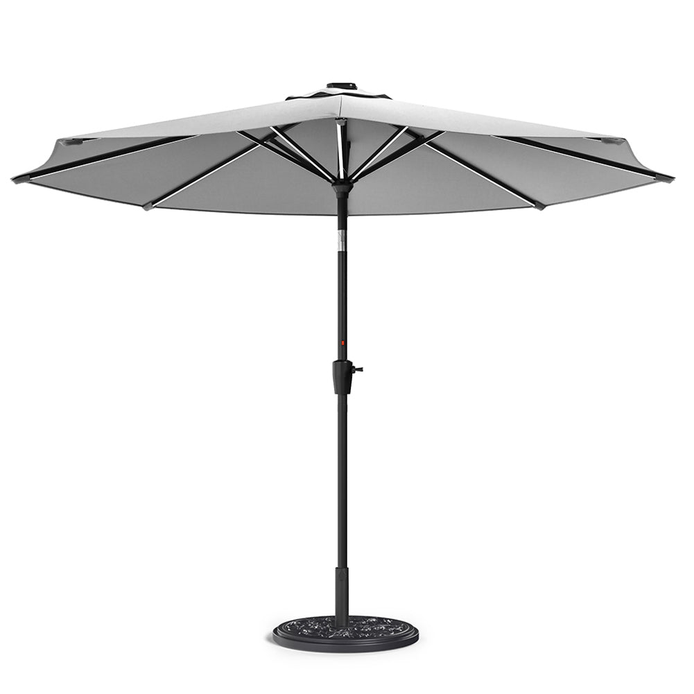 3M Garden Parasol Umbrella with Solar Strip LED Lights
