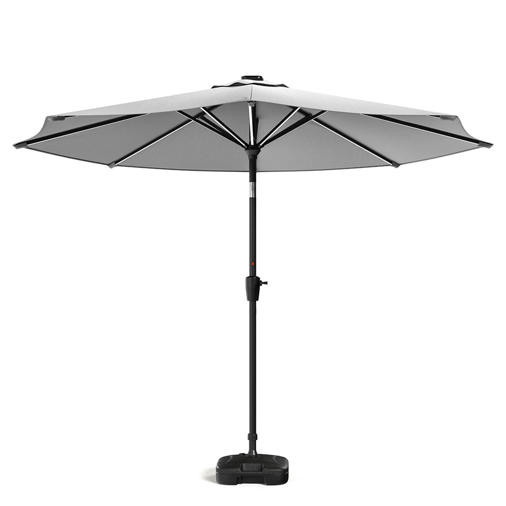 3M Garden Parasol Umbrella with Solar Strip LED Lights