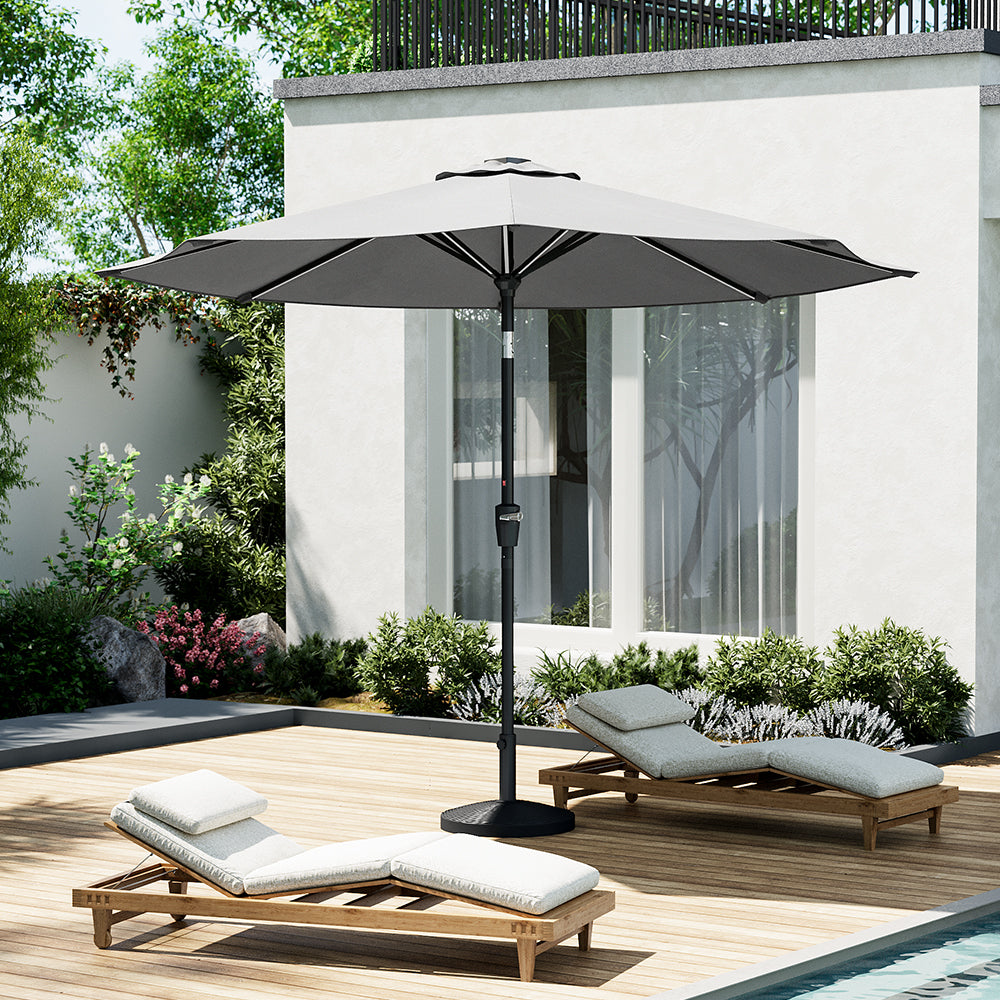 3M Garden Parasol Umbrella with Solar Strip LED Lights