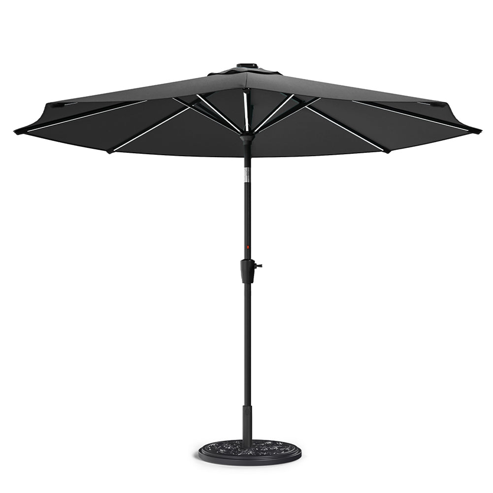 3M Garden Parasol Umbrella with Solar Strip LED Lights