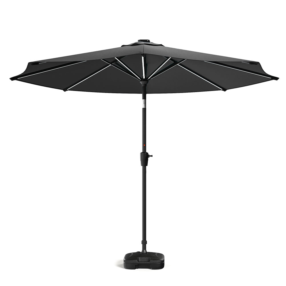 3M Garden Parasol Umbrella with Solar Strip LED Lights