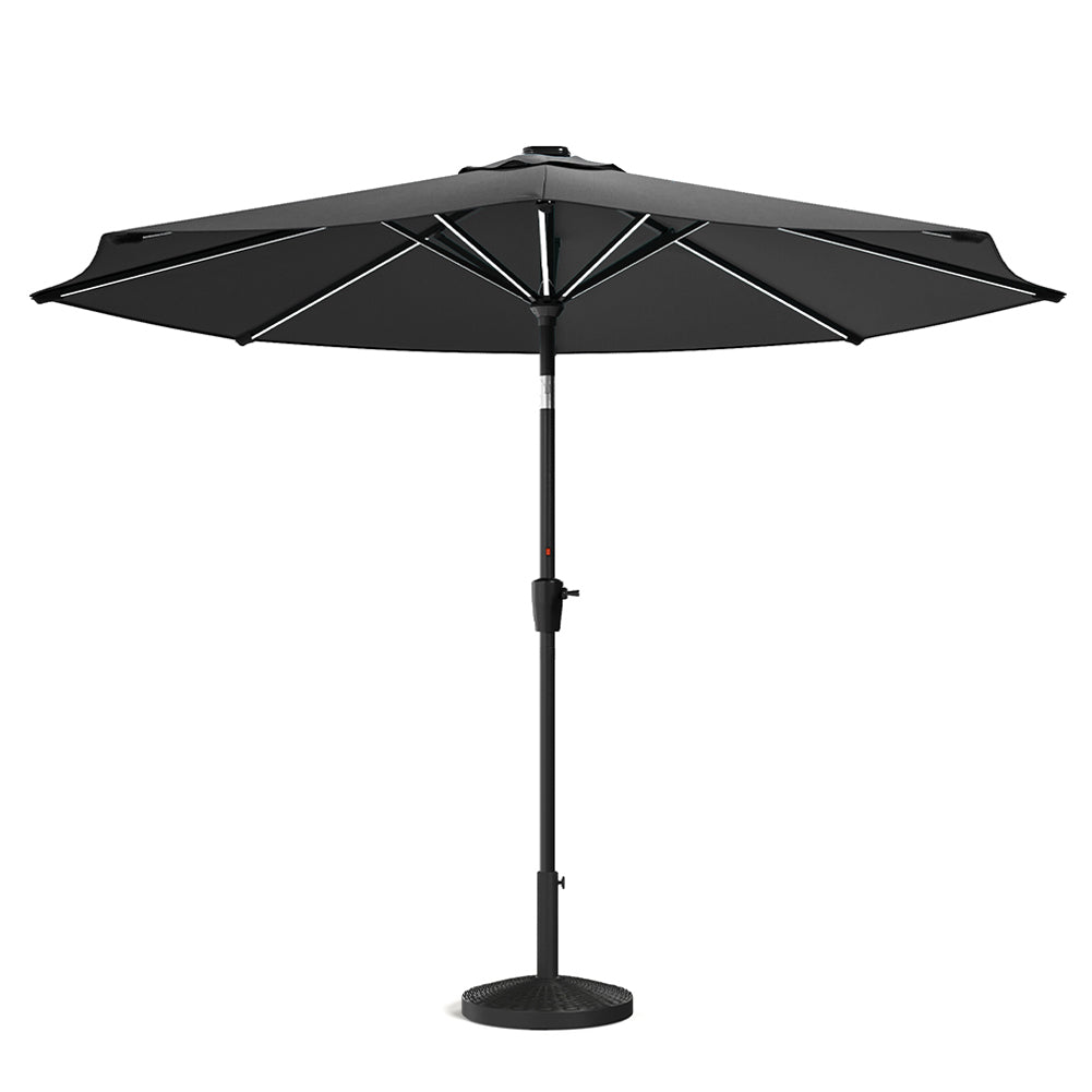 3M Garden Parasol Umbrella with Solar Strip LED Lights