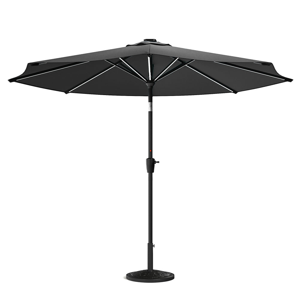 3M Garden Parasol Umbrella with Solar Strip LED Lights