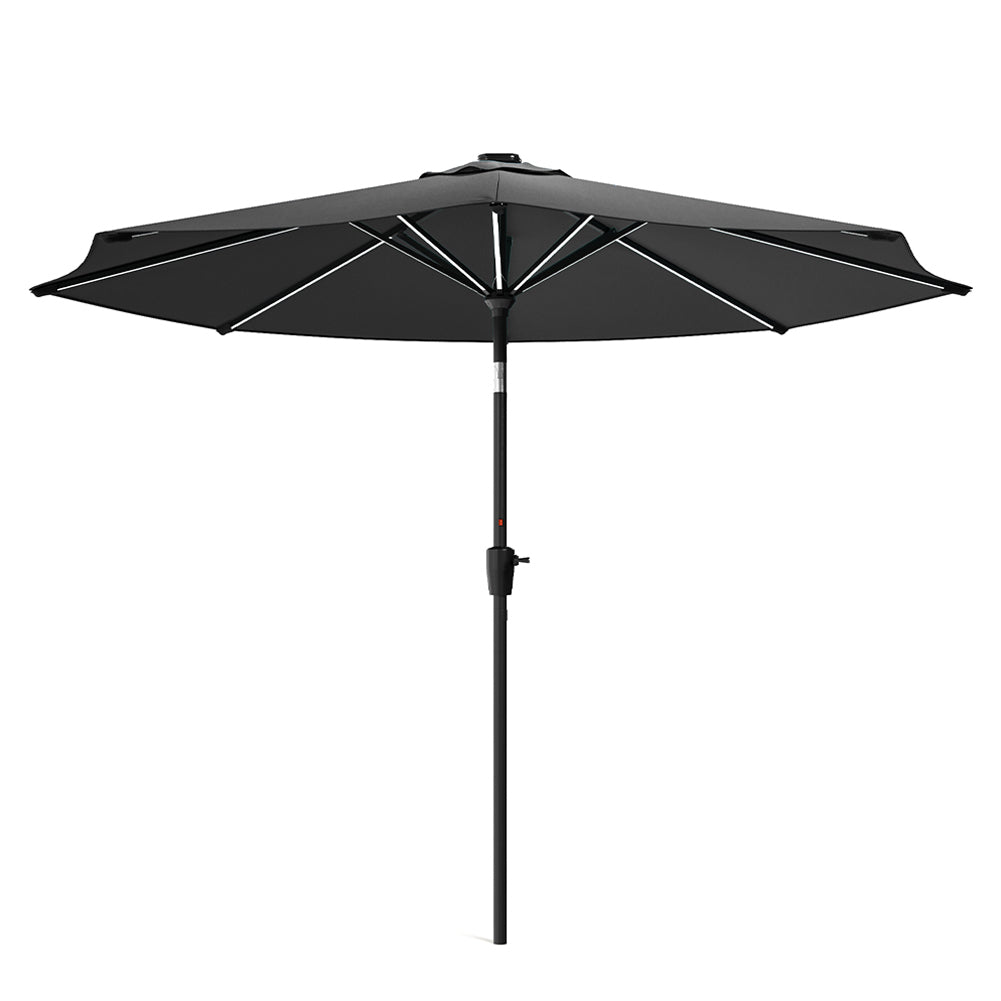 3M Garden Parasol Umbrella with Solar Strip LED Lights