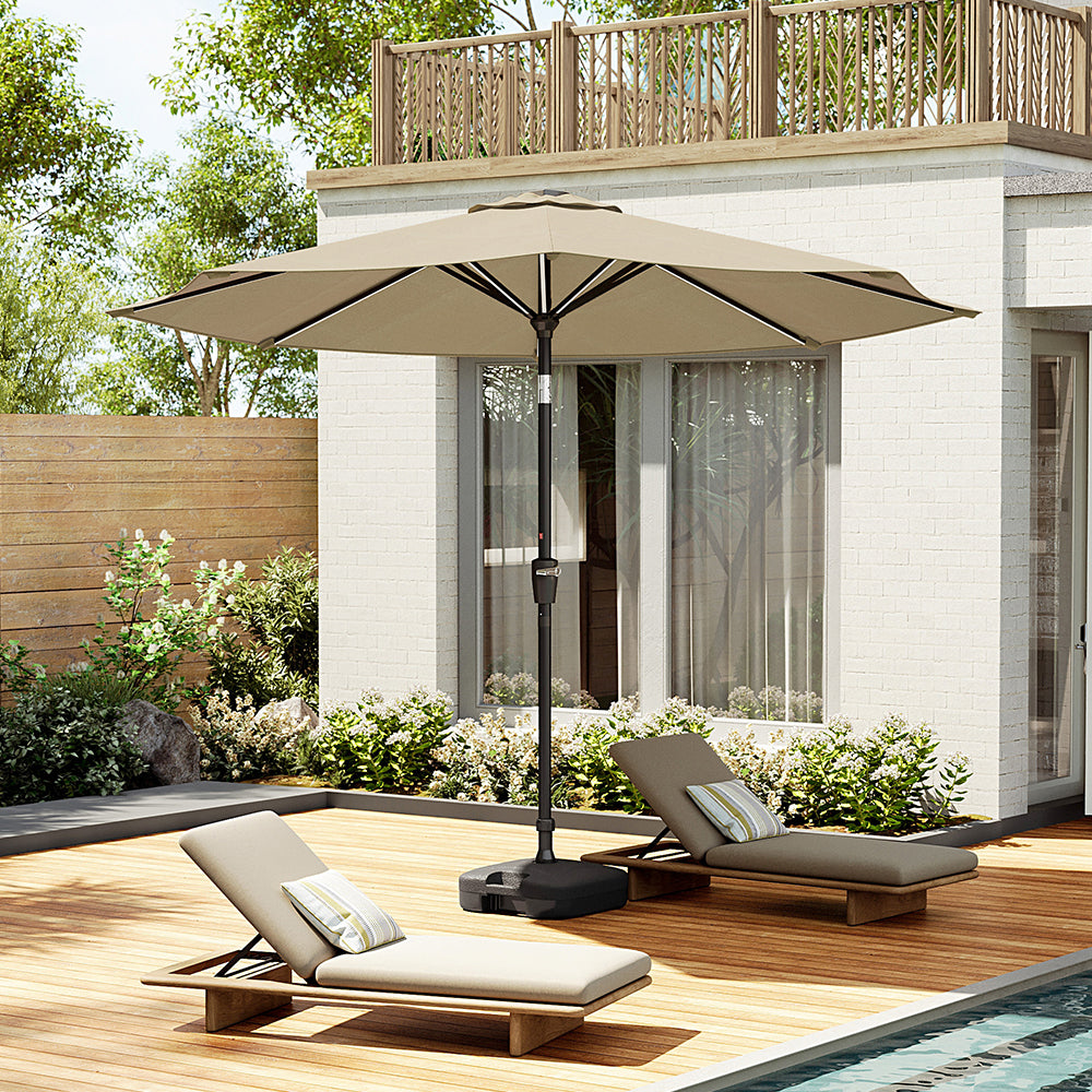 3M Garden Parasol Umbrella with Solar Strip LED Lights