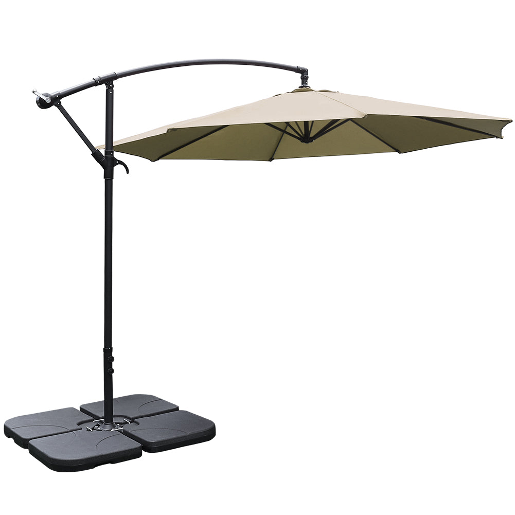 3M Garden Octagon Cantilever Parasol Umbrella with Base