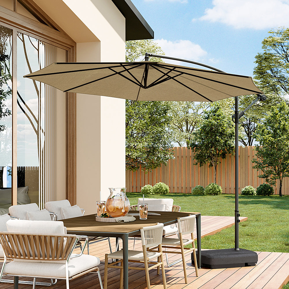 3M Garden Octagon Cantilever Parasol Umbrella with Base