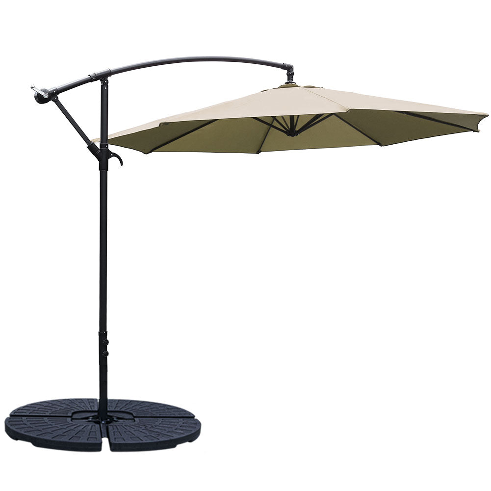 3M Garden Octagon Cantilever Parasol Umbrella with Base