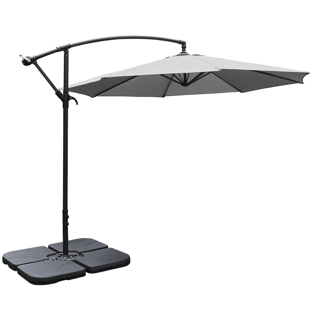 3M Garden Octagon Cantilever Parasol Umbrella with Base