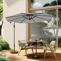 3M Garden Octagon Cantilever Parasol Umbrella with Base