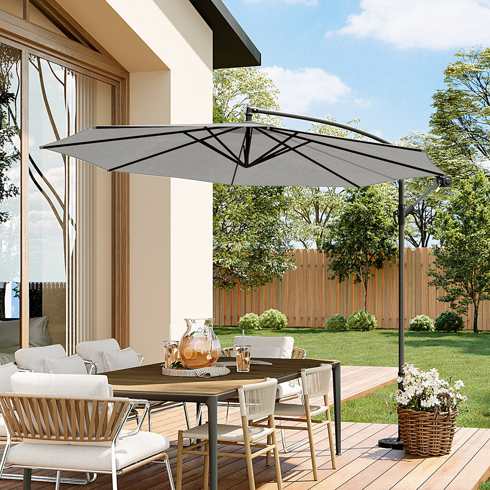 3M Garden Octagon Cantilever Parasol Umbrella with Base