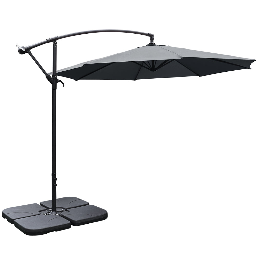 3M Garden Octagon Cantilever Parasol Umbrella with Base