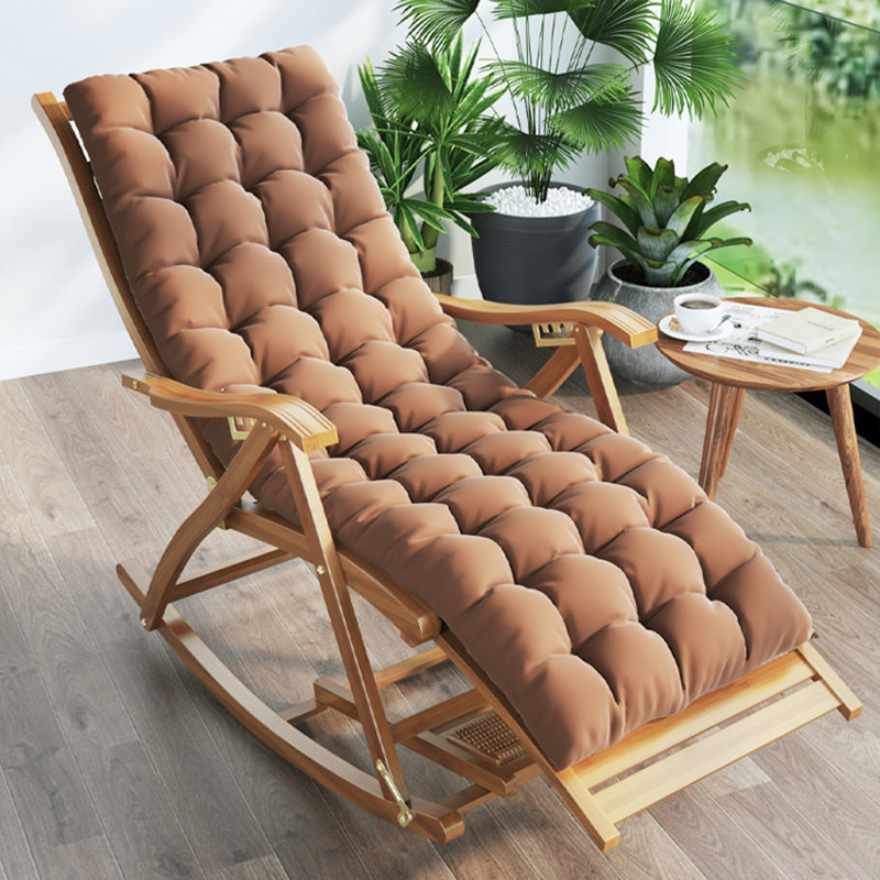 Natural bamboo garden lounger beside a pool for summer relaxation
