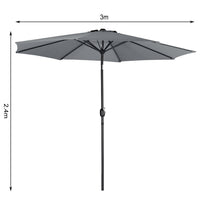 3M Garden Sunshade Tilt Parasol Umbrella with Crank