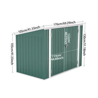 6x3ft Green Garden Bin Shed Size Chart – Detailed Dimensions for Outdoor Placement
