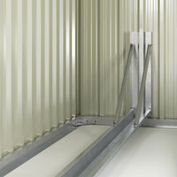 interior view of 6x7ft bike shed showing spacious layout and structure for bicycle storage