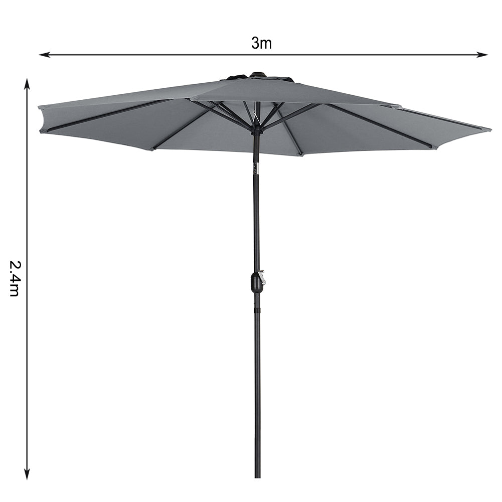 3M Garden Sunshade Tilt Parasol Umbrella with Crank