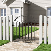 Black Arched Top Lockable Rust Resistant Metal Garden Gate